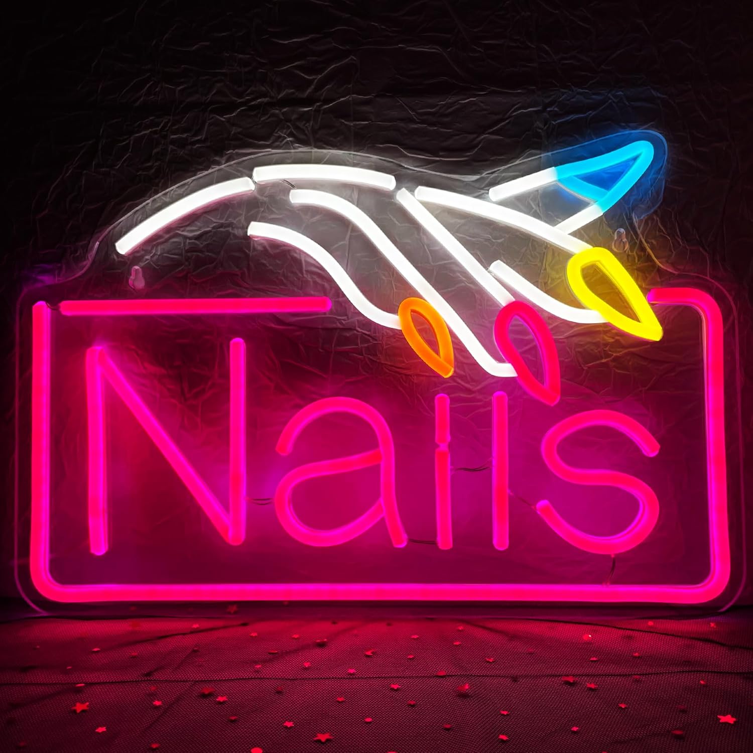Beauty Makeup Store - Неоновая вывеска «Nails»: настенный светильник USB