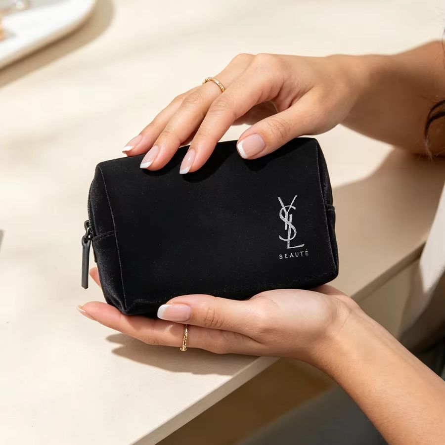 Сумка YSL черная с принтом, ко – обзор и цена Ysl Beauty Makeup Bag