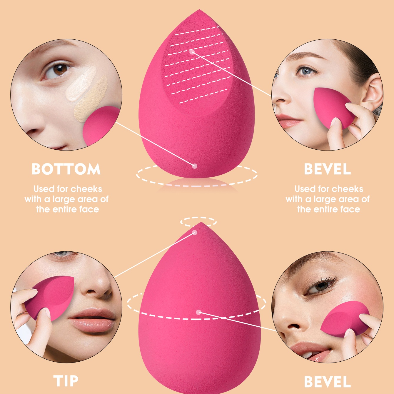 Набор из 16 розовых спонжей и  – обзор и цена Beauty Makeup Tools Use