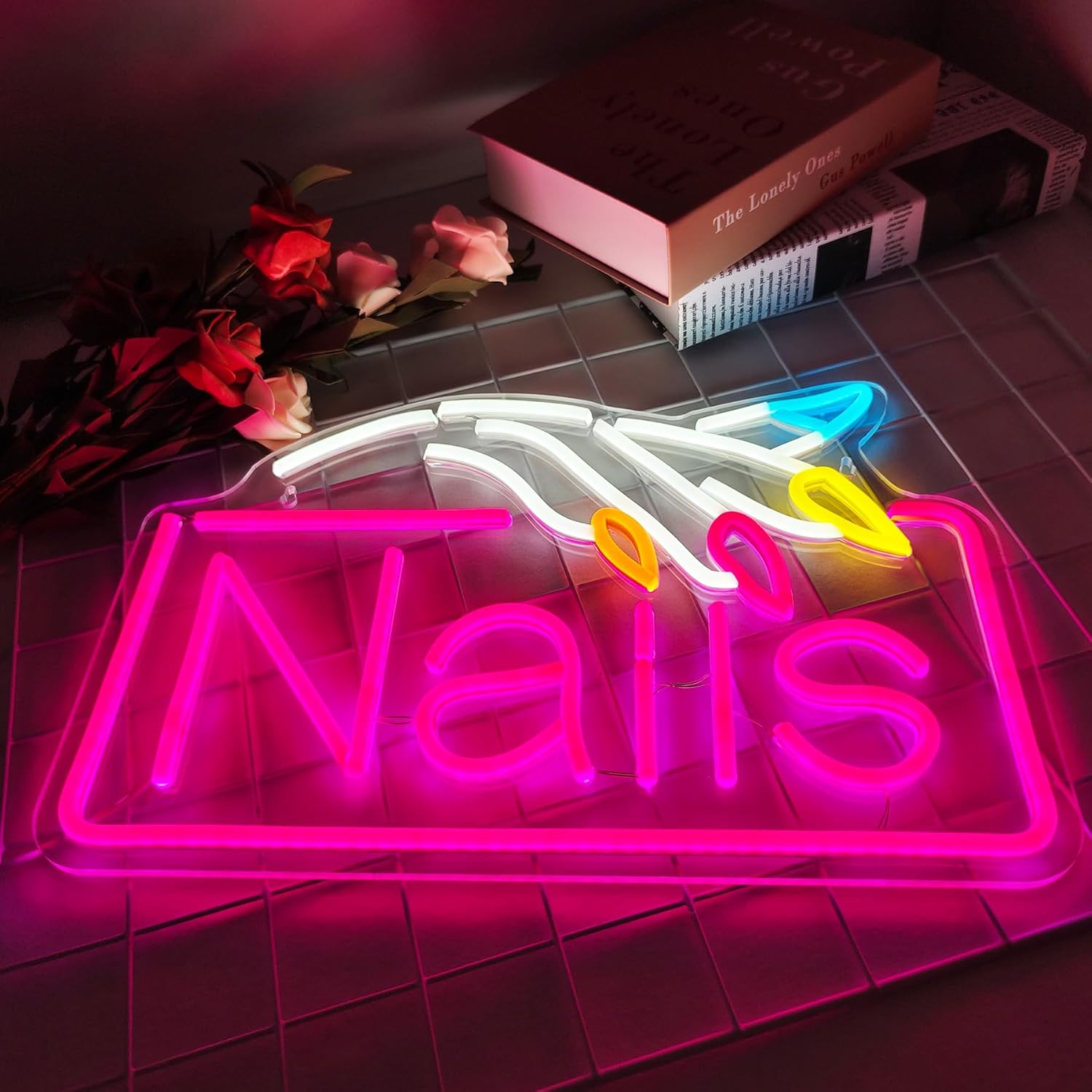 Неоновая вывеска «Nails»: наст – обзор и цена Beauty Makeup Store