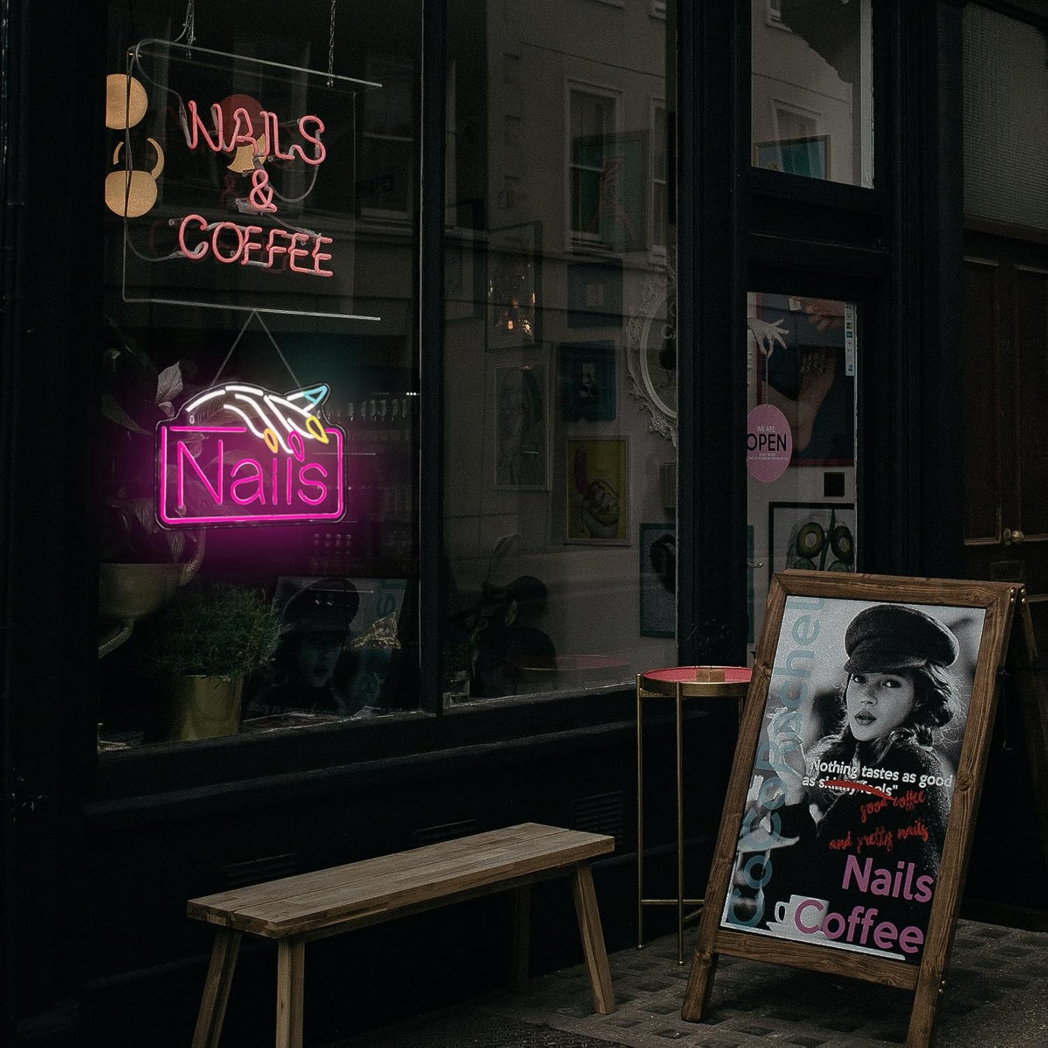 Неоновая вывеска «Nails»: наст – обзор и цена Beauty Makeup Store